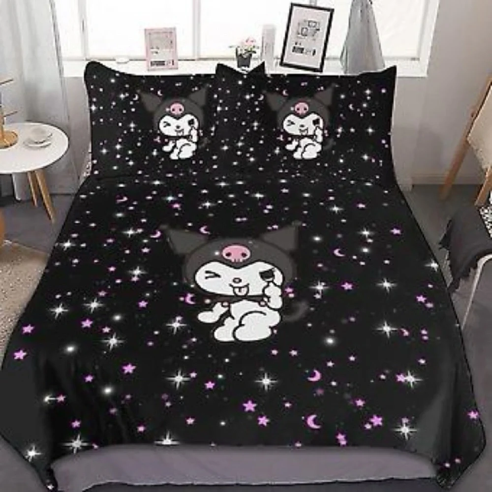Kuromi Melody Kawaii Duvet Cover 3D print Bedding Sz full